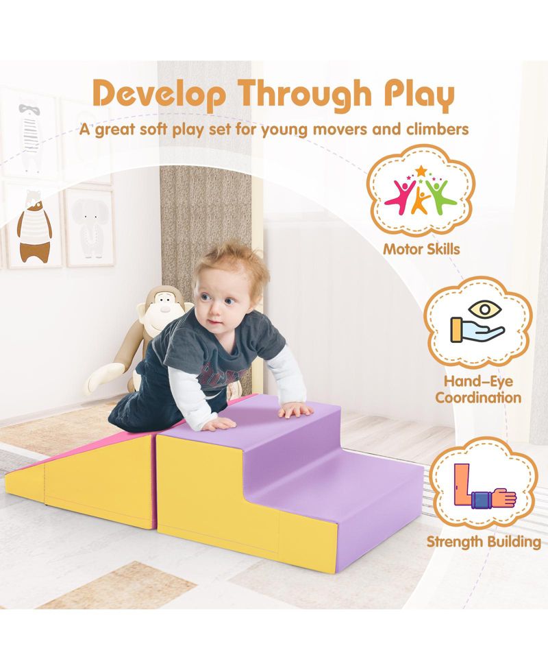 Набор для игр Baby Soft Play с пенопластовыми блоками, состоящий из 2-х частей, для младенцев и малышей.