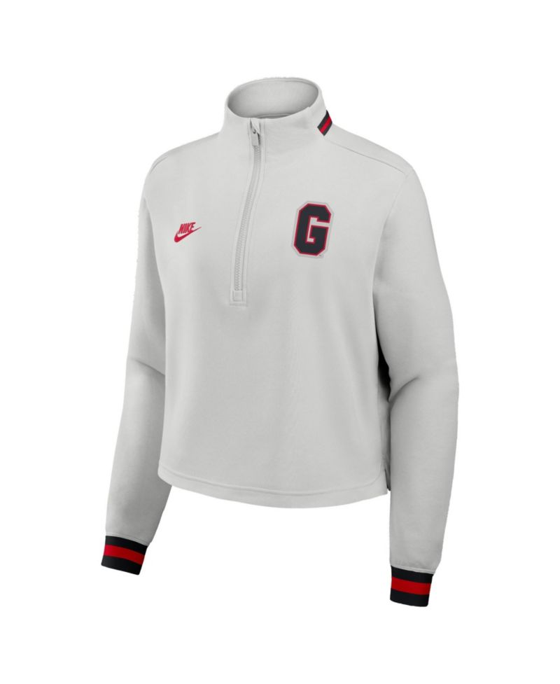 Women's Gray Georgia Bulldogs Legacy Heritage Dri-FIT Half-Zip Sweatshirt