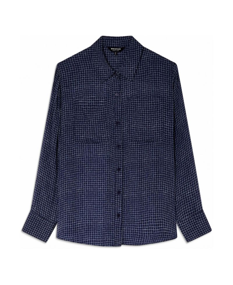 Women's Grid Print Sheer Shirt