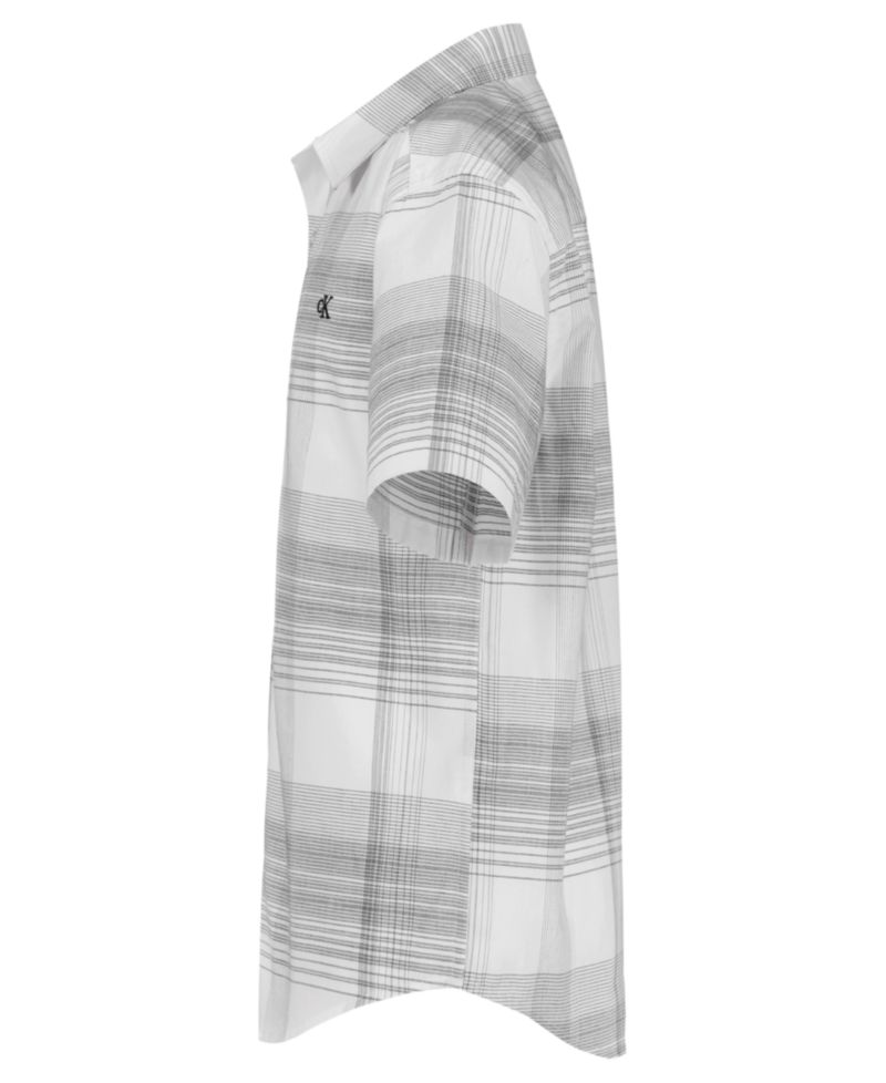 Boys' 8-20 Intricate Plaid Woven Short-Sleeve Shirt