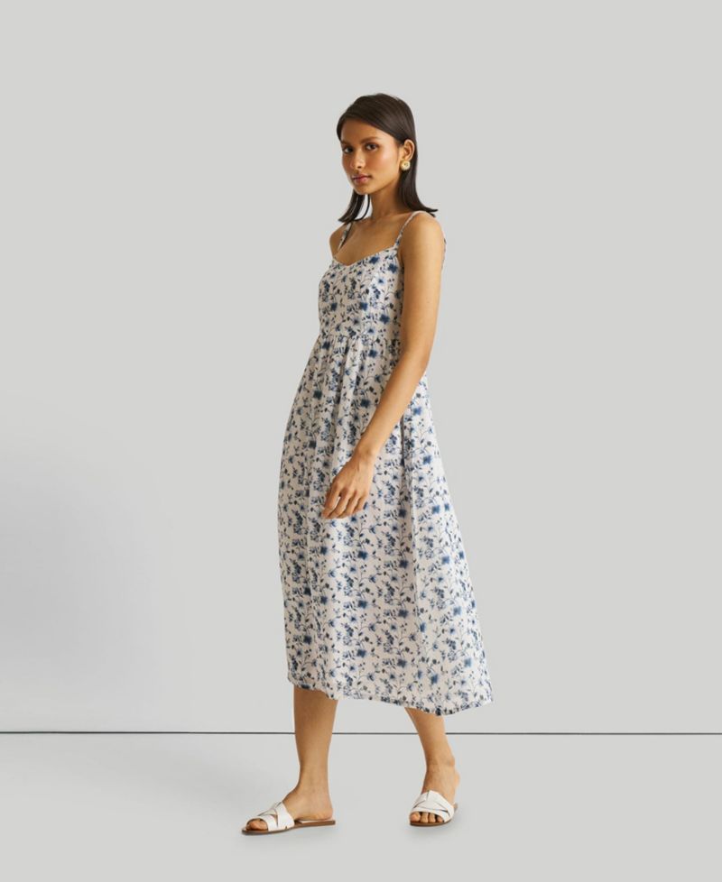 Women's Strappy Gathered Midi Dress