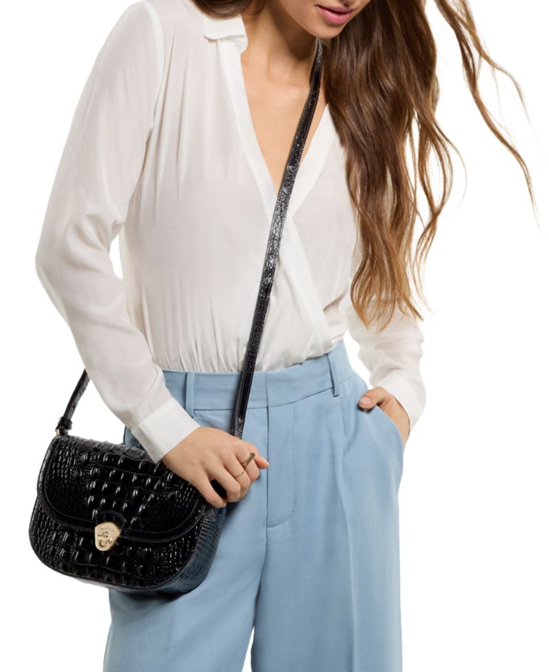 Portia Woodland Small Leather Crossbody Handbag