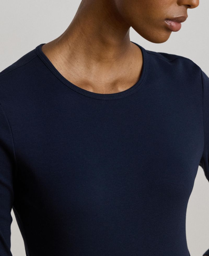 Cotton-Blend Long-Sleeve Top