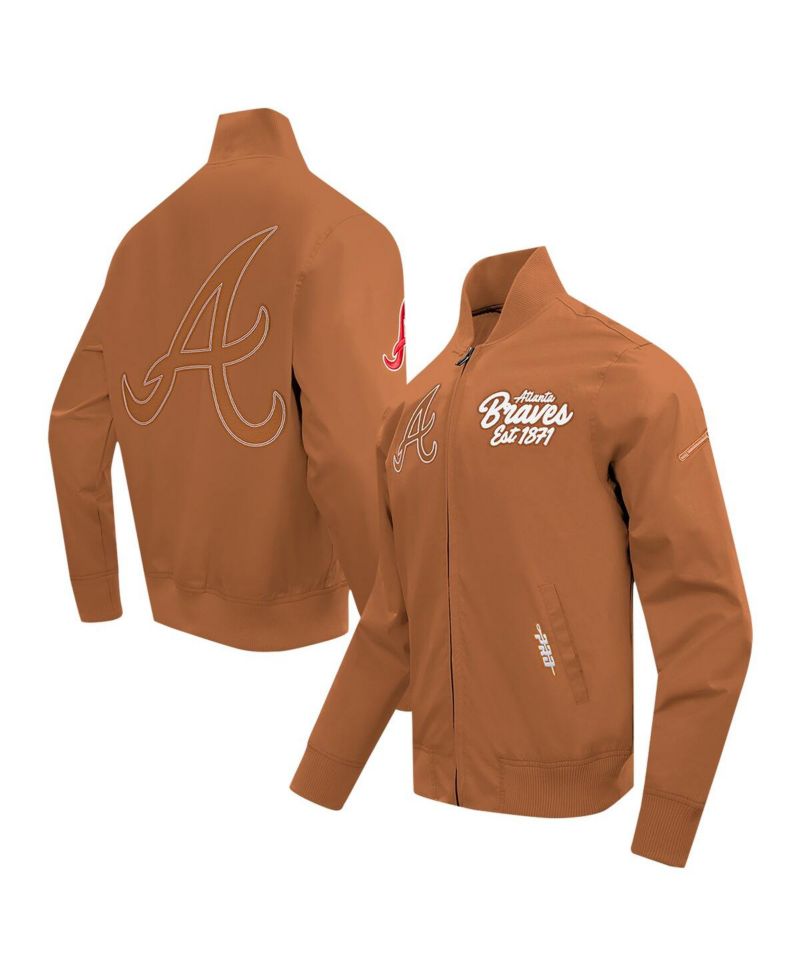 Men's Brown Atlanta Braves Paint The City Twill Full-Zip Jacket