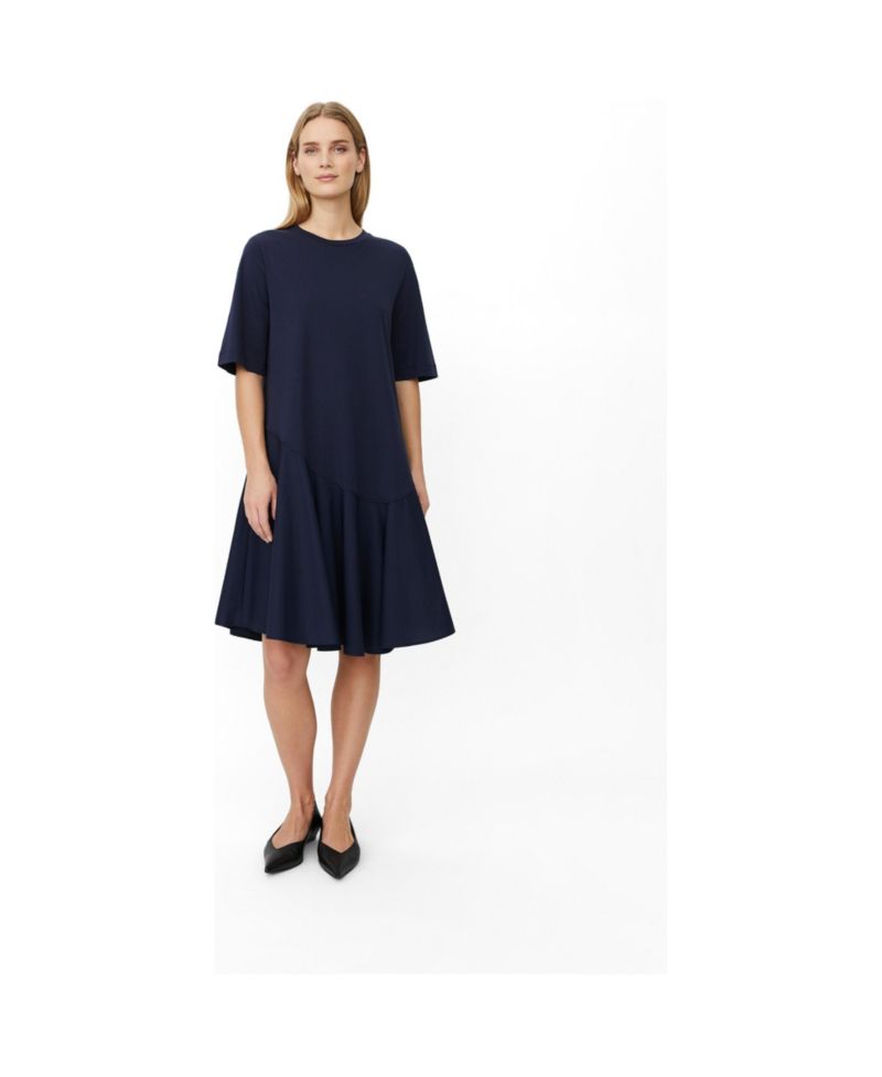 Women's Asymmetric Detail A-Line Short-Sleeve Dress