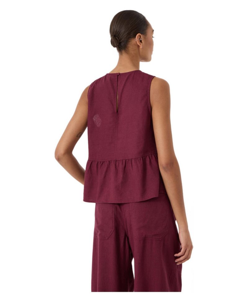 Women's Nomie Linen Blend Peplum Top