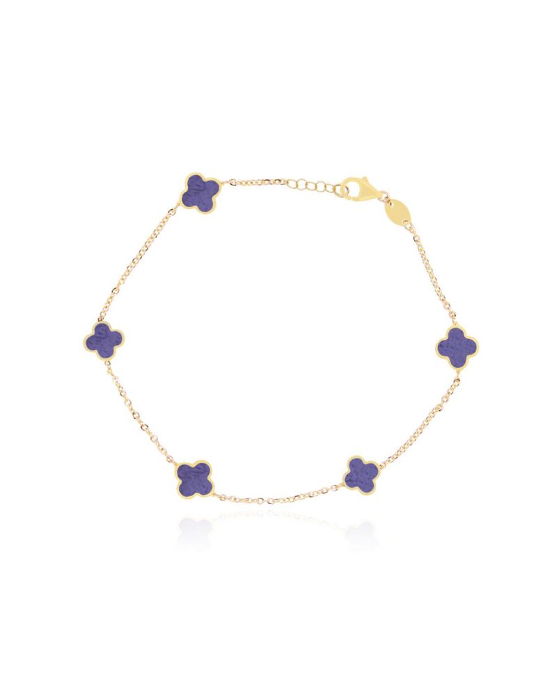Mini Amethyst Clover Bracelet