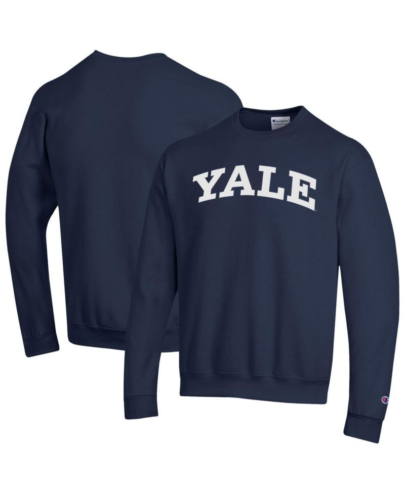Men's Navy Yale Bulldogs Basic Arch Fleece Pullover Sweatshirt
