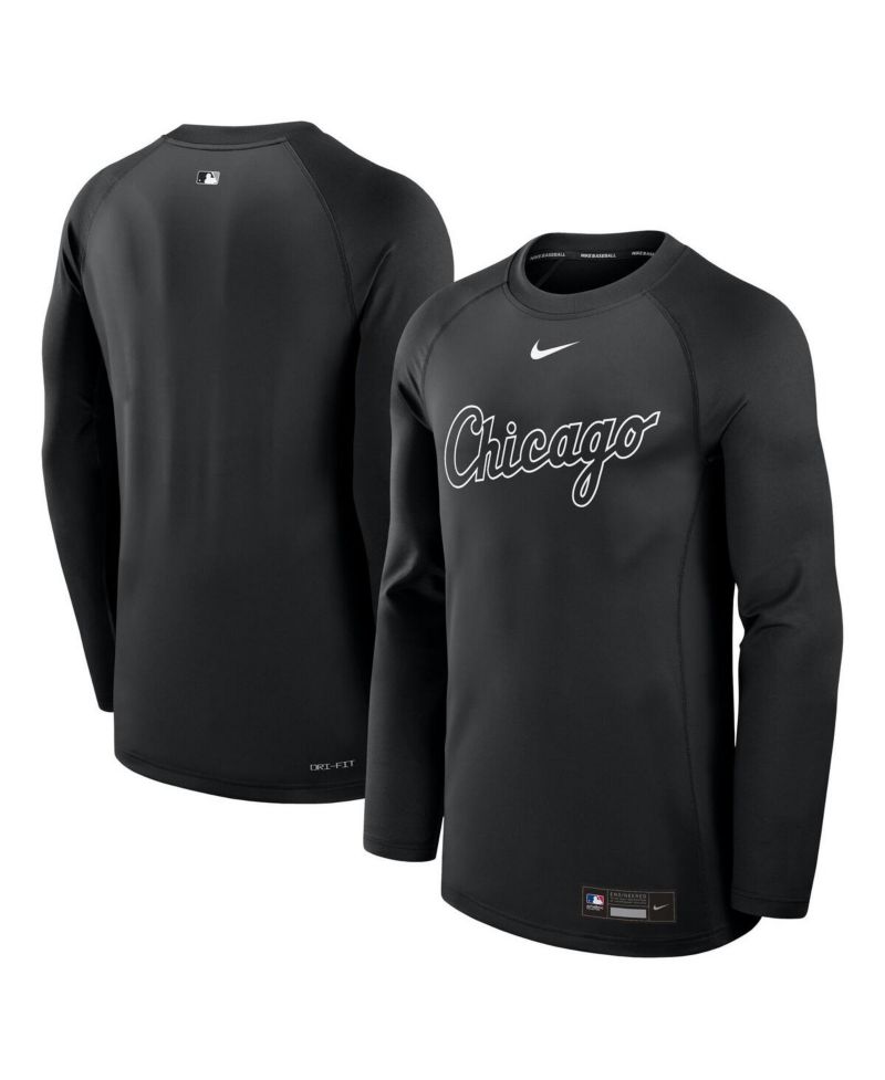 Men's Black Chicago White Sox Authentic Collection Game Time Raglan Performance Long Sleeve T-Shirt