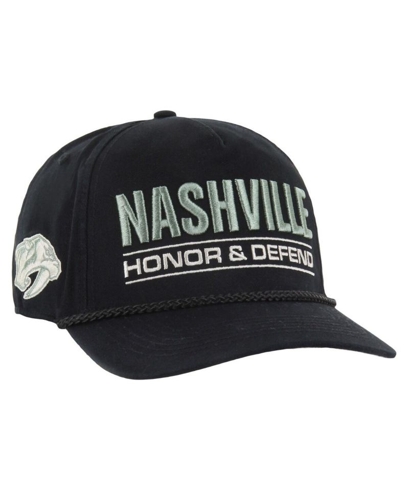 Men's Black Nashville Predators OHT Military Appreciation Homeland Honor and Defend Hitch Adjustable Hat