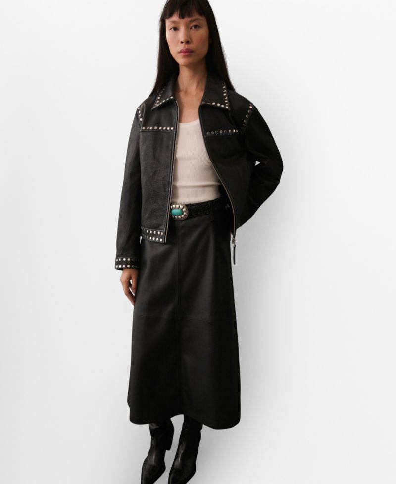 Women's Studded Leather Jacket