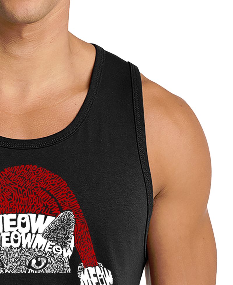 Men's Santa Cat Word Art Tank Top