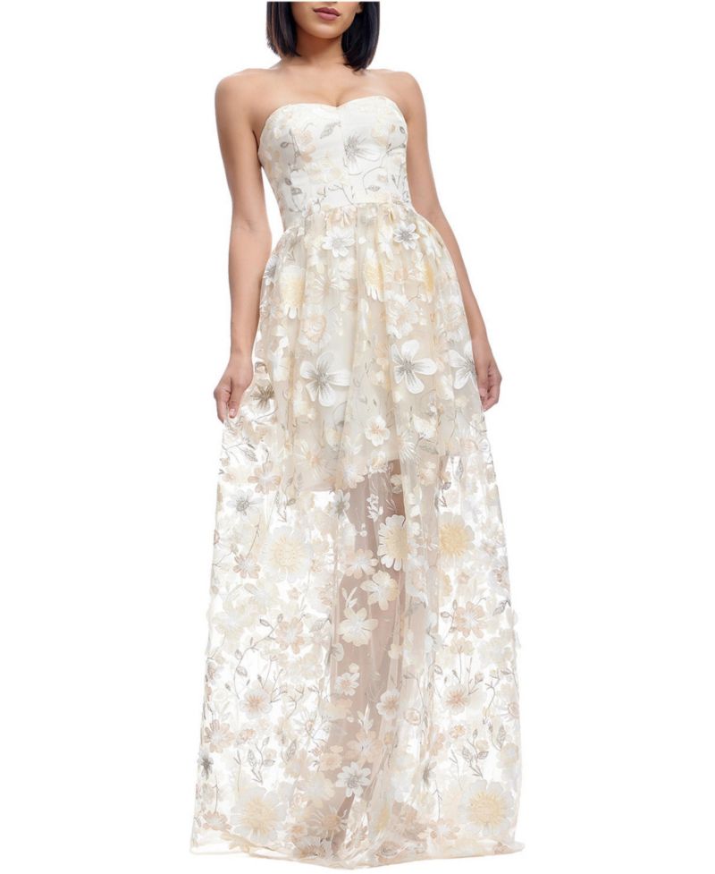 Women's Audrina Floral Strapless Gown