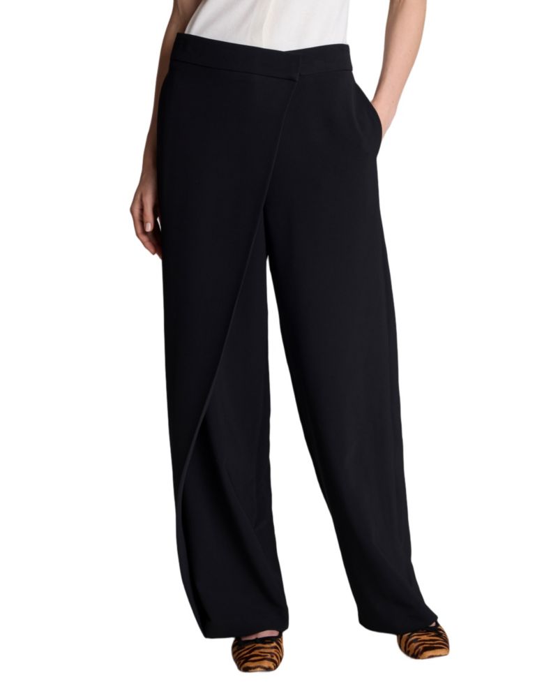 Women's Luxe Twill Fly Front Asymmetrical Crossover Pants