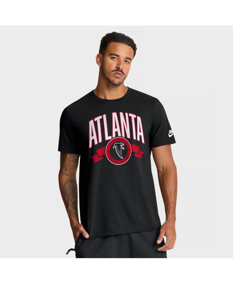 Men's Black Atlanta Falcons Rewind Front and Back Hit Essential T-Shirt