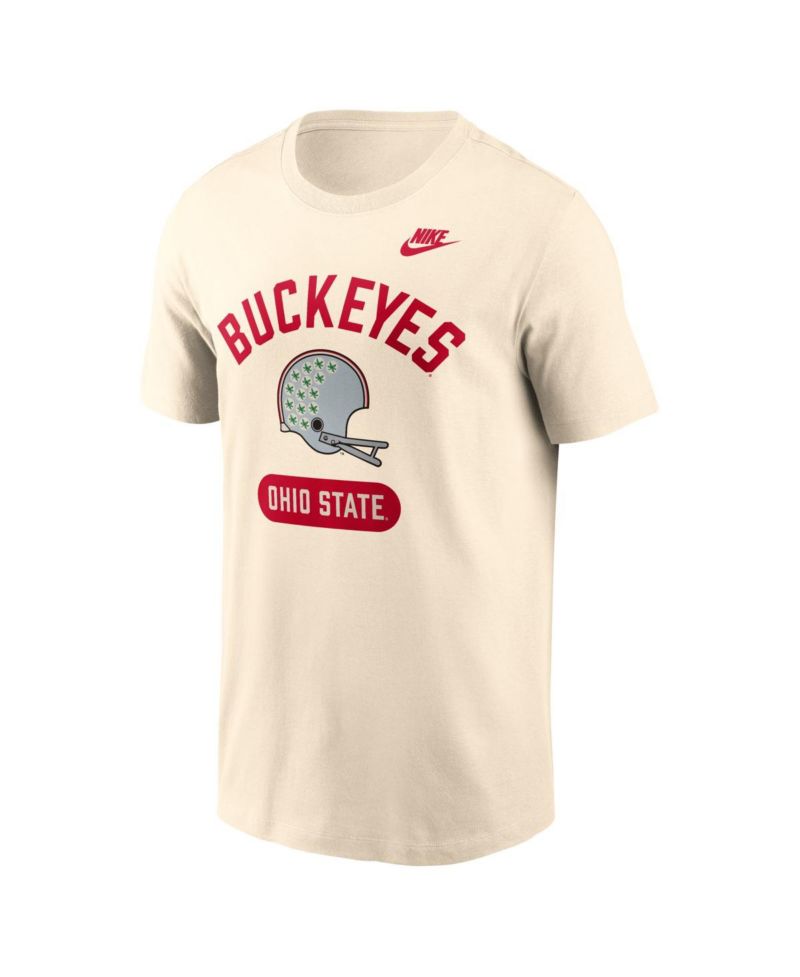 Men's Natural Ohio State Buckeyes Legacy Arch Helmet T-Shirt
