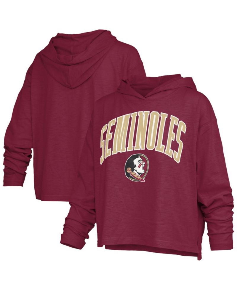 Women's Florida State Seminoles Nelson Oversized Slub Hooded Long-Sleeve T-Shirt