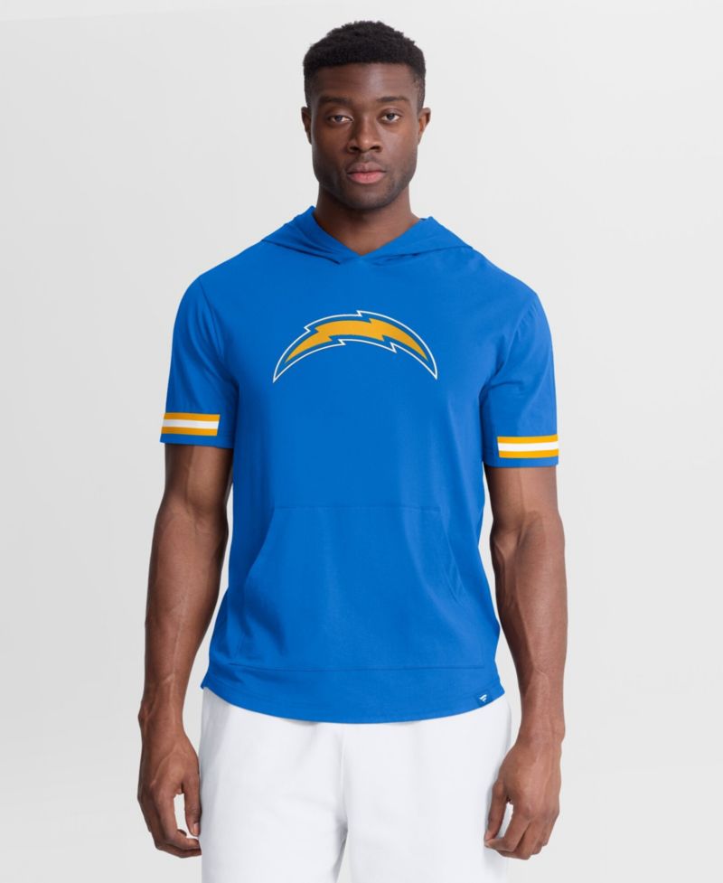 Men's Powder Blue Los Angeles Chargers Optimal Play Short Sleeve Hooded T-Shirt