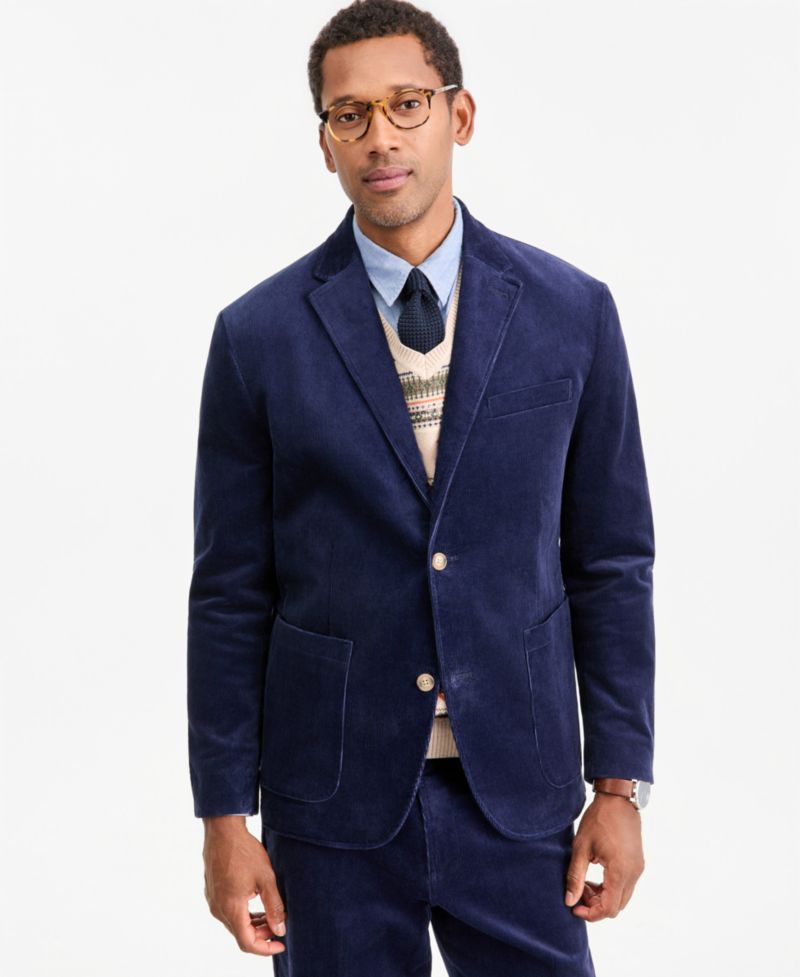 Men's Regular-Fit Corduroy Notch-Lapel Blazer