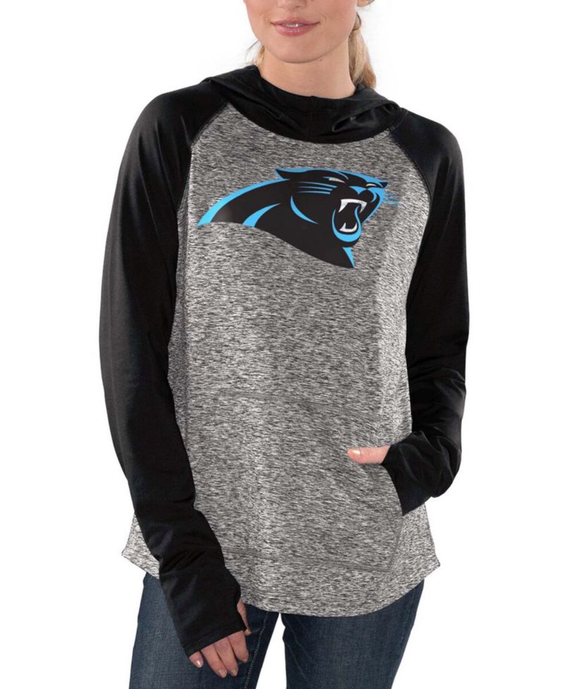Women's Heathered Gray-Black Carolina Panthers Championship Ring Pullover Hoodie