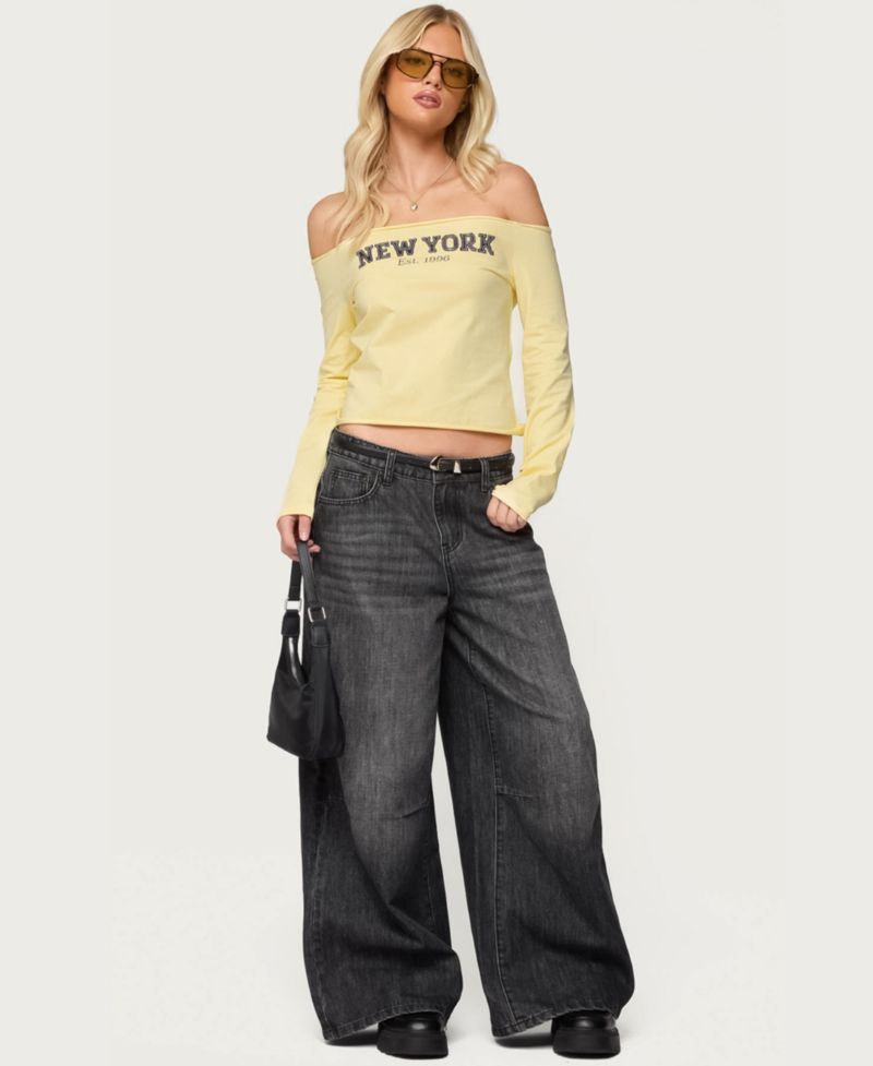 Women's New York Babe Off Shoulder Top