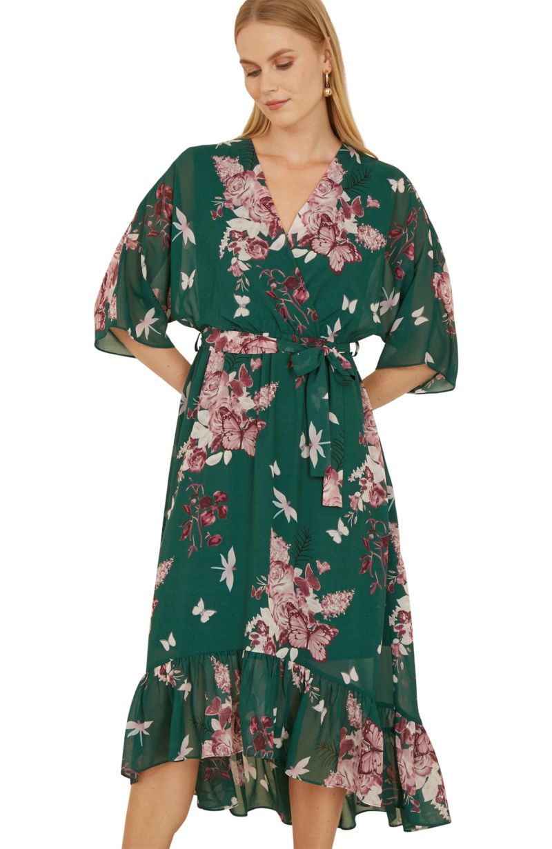 Women's Floral Dipped Hem Dress