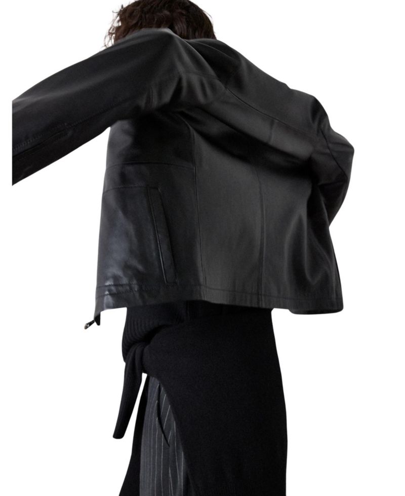 Women's Kate Zip-Front Leather Jacket