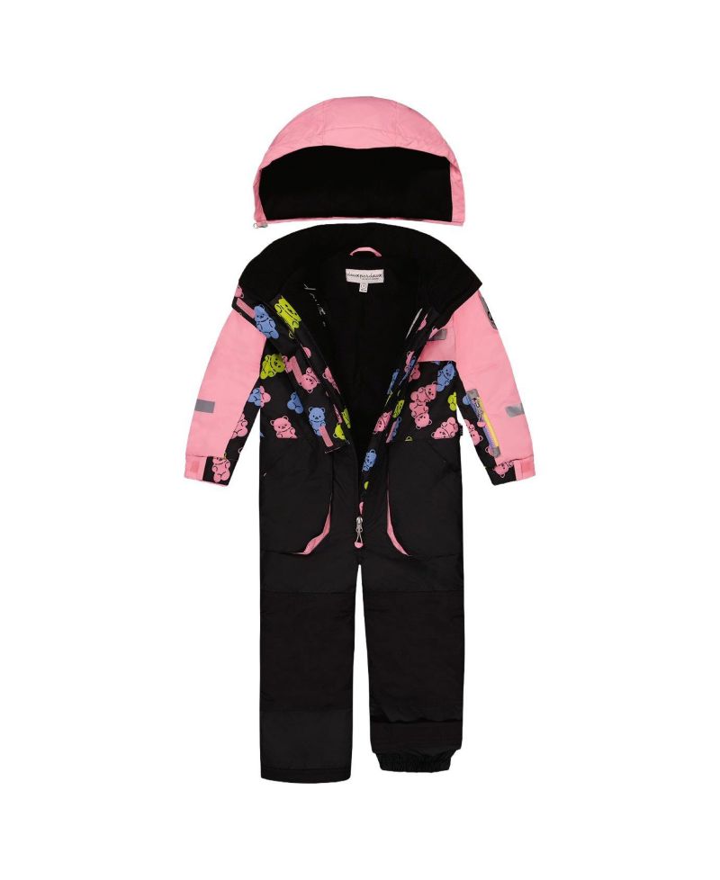 Little and Big Girl One ( 6 to 14 ) Piece Play Snowsuit Gummy Bear Print