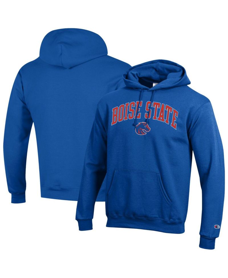 Men's Royal Boise State Broncos Arched Logo Fleece Pullover Hoodie