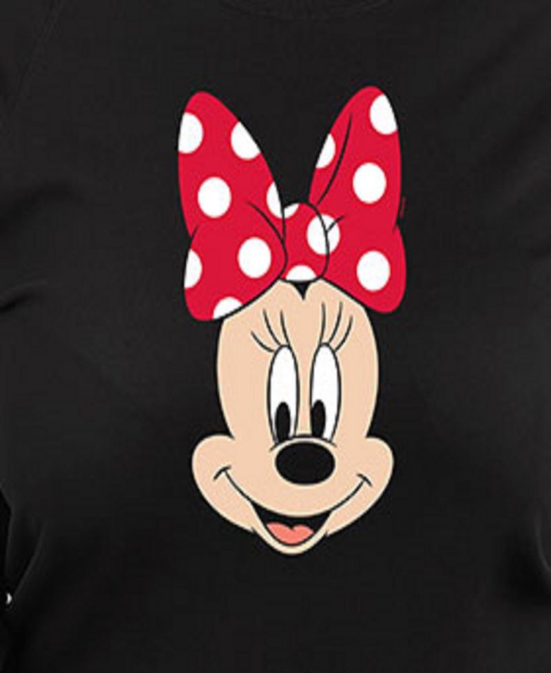 Plus Size Disney Minnie Mouse Face Graphic Pullover T-shirt