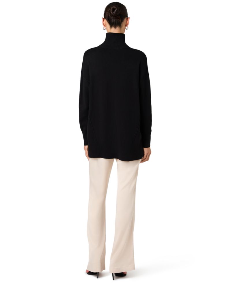 Women's Long-Sleeve Turtleneck Side-Slit Sweater