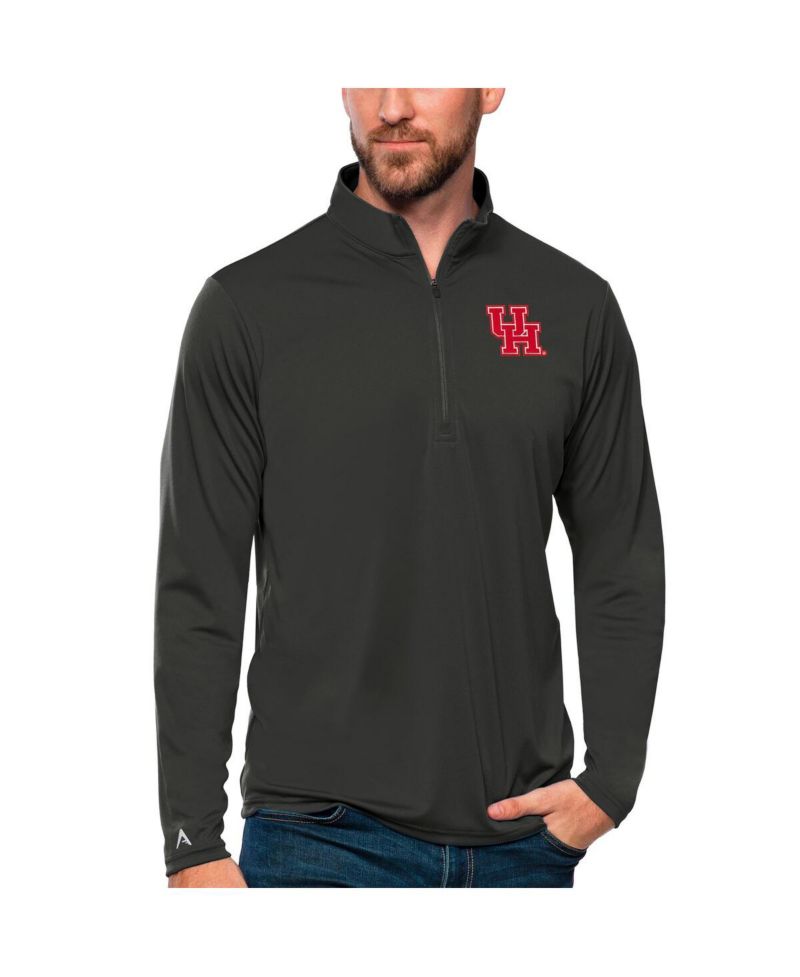 Men's Charcoal Houston Cougars Tribute Quarter-Zip Top