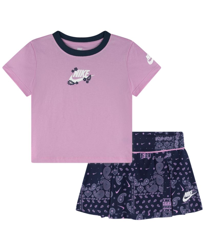 Girls' 2T-6X Retro Remix Short-Sleeve Top and Shorts, 2-Piece Set
