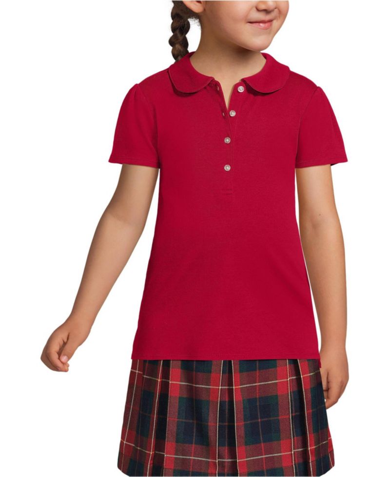 School Uniform Girls Short Sleeve Peter Pan Collar Polo Shirt