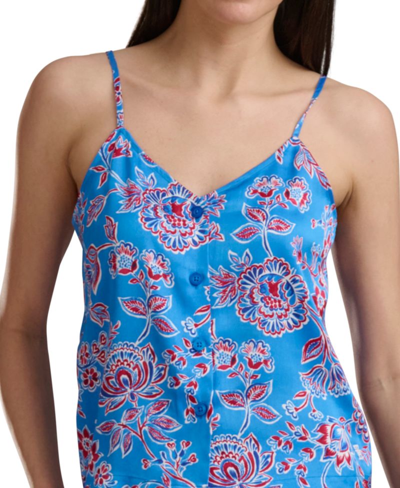Women's V-Neck Camisole Top and Boxer Shorts, 2-Piece Set