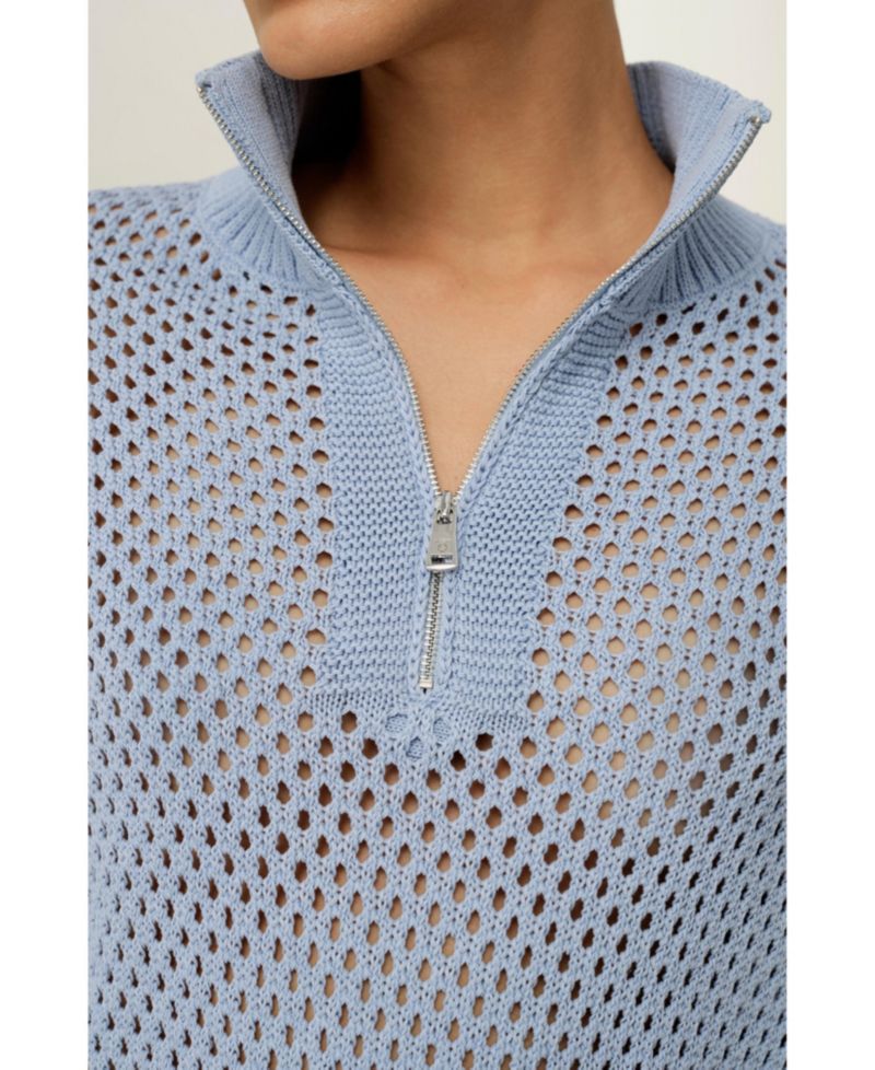 Women's Toscana Pointelle Knit Half-Zip Sweater