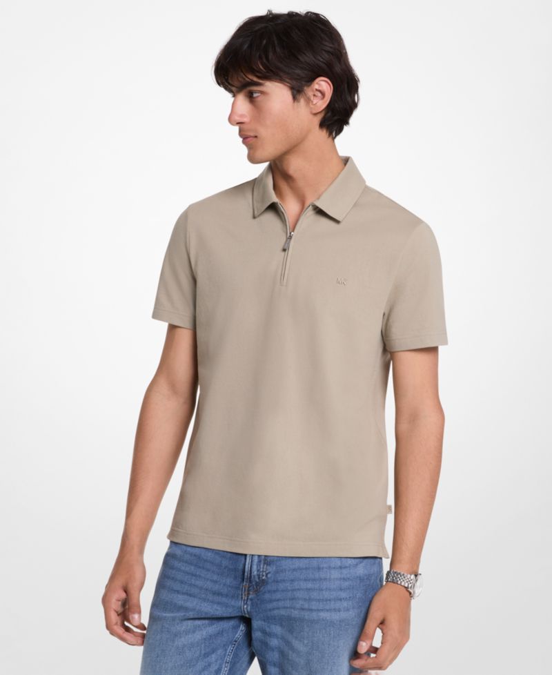 Men's Sleek Regular-Fit Quarter-Zip Polo Shirt