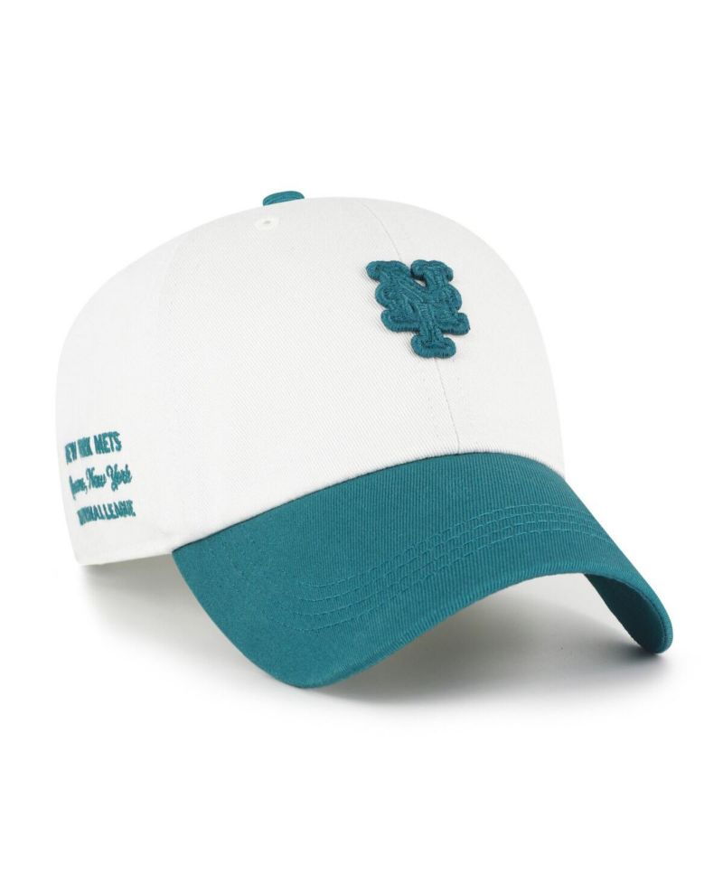Men's White/Teal New York Mets Contemporary Tonal Clean Up Adjustable Hat