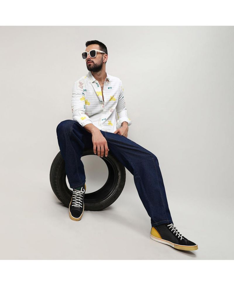 Men's Chalk White Butterfly Pine Shirt