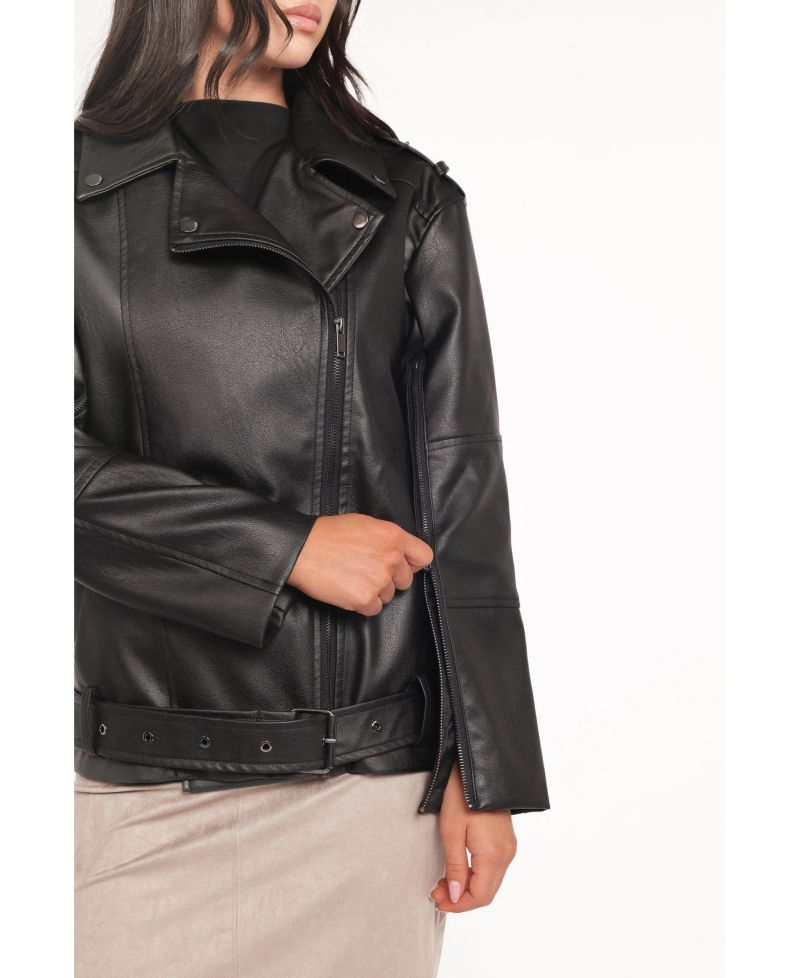 Women's Parsons Oversized Faux Leather Moto Jacket