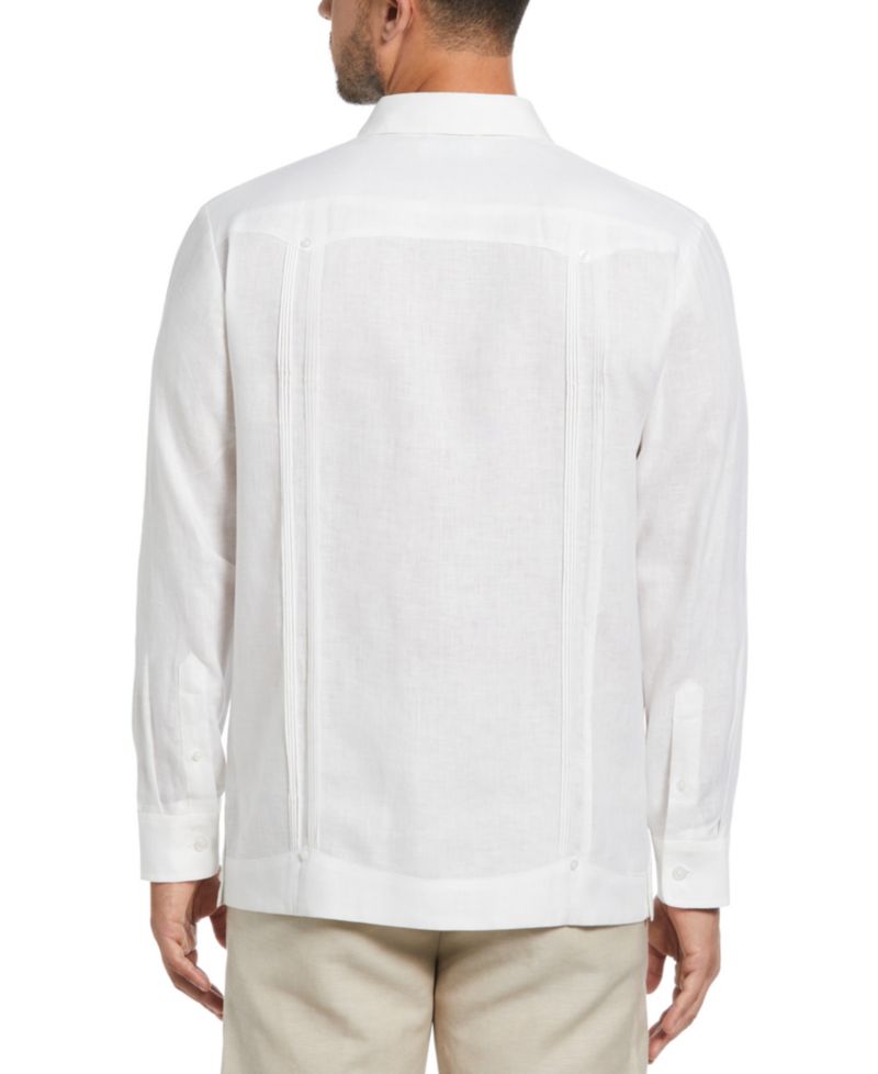 Men's 100% Linen Long Sleeve 4 Pocket Guayabera Shirt