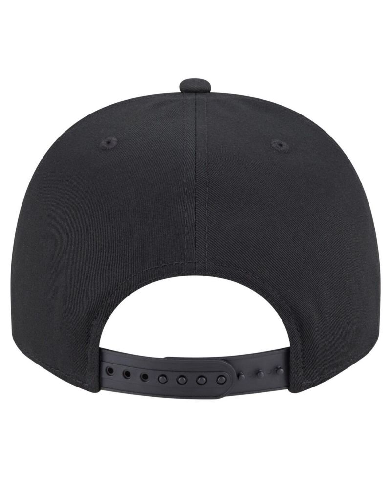 Men's Black New York Yankees Chainstitch 9FIFTY A-Frame Snapback Hat