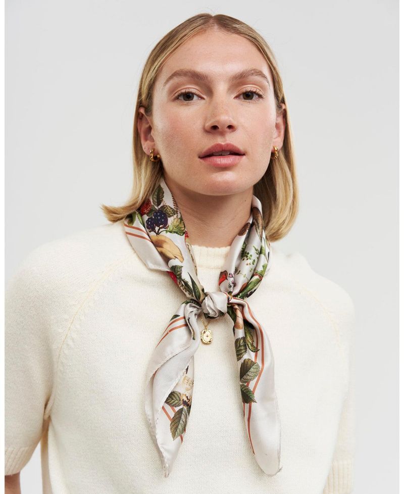Women's Orla Mushroom Small Square Scarf
