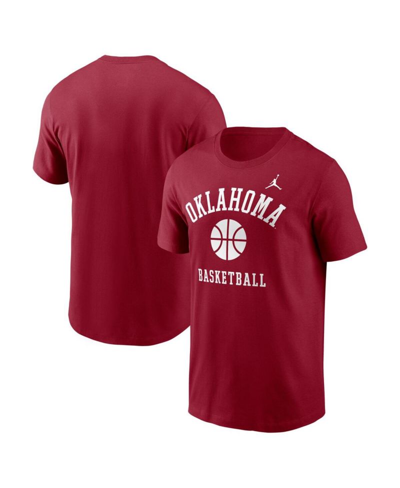 Men's Crimson Oklahoma Sooners Basketball Icon T-Shirt
