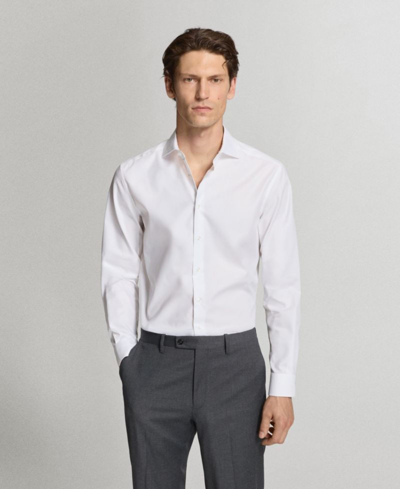 Men's Regular-Fit Cotton Dress Shirt