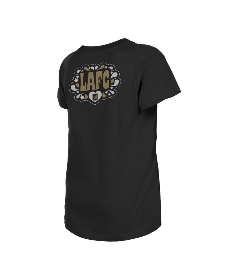 Big Girls Black LAFC Bubble Heart T-Shirt
