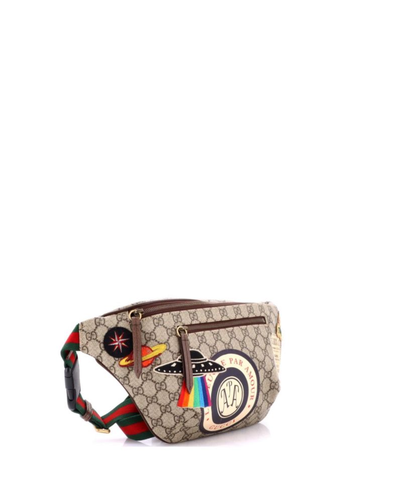 Courrier Zip Belt Bag GG Coated Canvas with Applique
