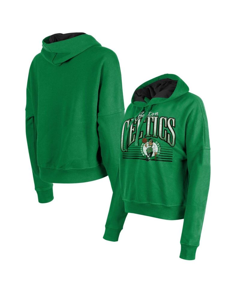 Women's Kelly Green Boston Celtics Boxy Pullover Hoodie
