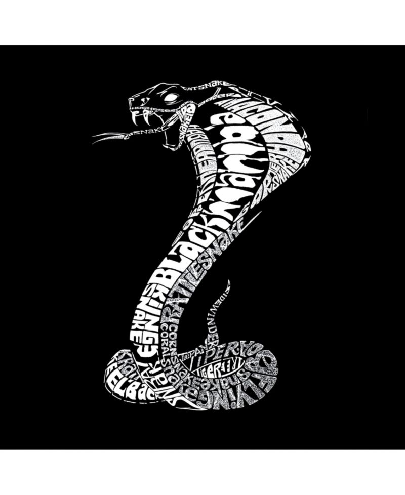 Men's Word Art Hooded Sweatshirt - Types of Snakes