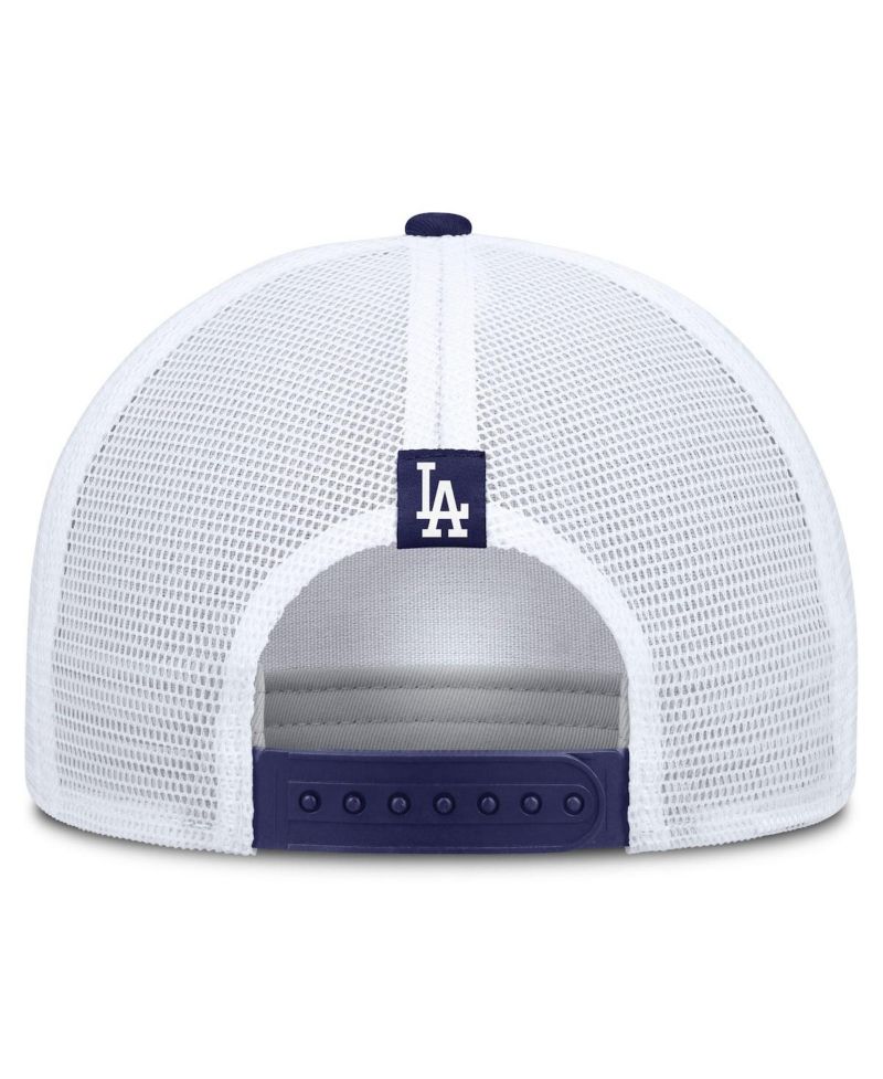 Men's Khaki/Royal Los Angeles Dodgers Rise A-Frame Trucker Adjustable Hat
